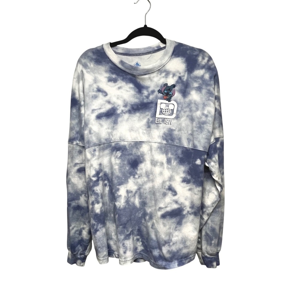 Disney Spirit Jersey Walt Disney World Stitch Tie Dye Blue White Large